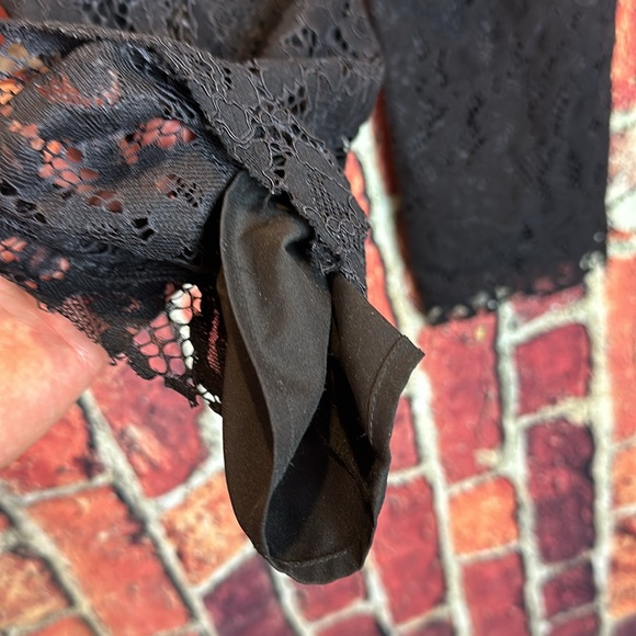 Womens Roi Black Lace  Drawstring Waist Cropped Pants medium - Picture 9 of 11